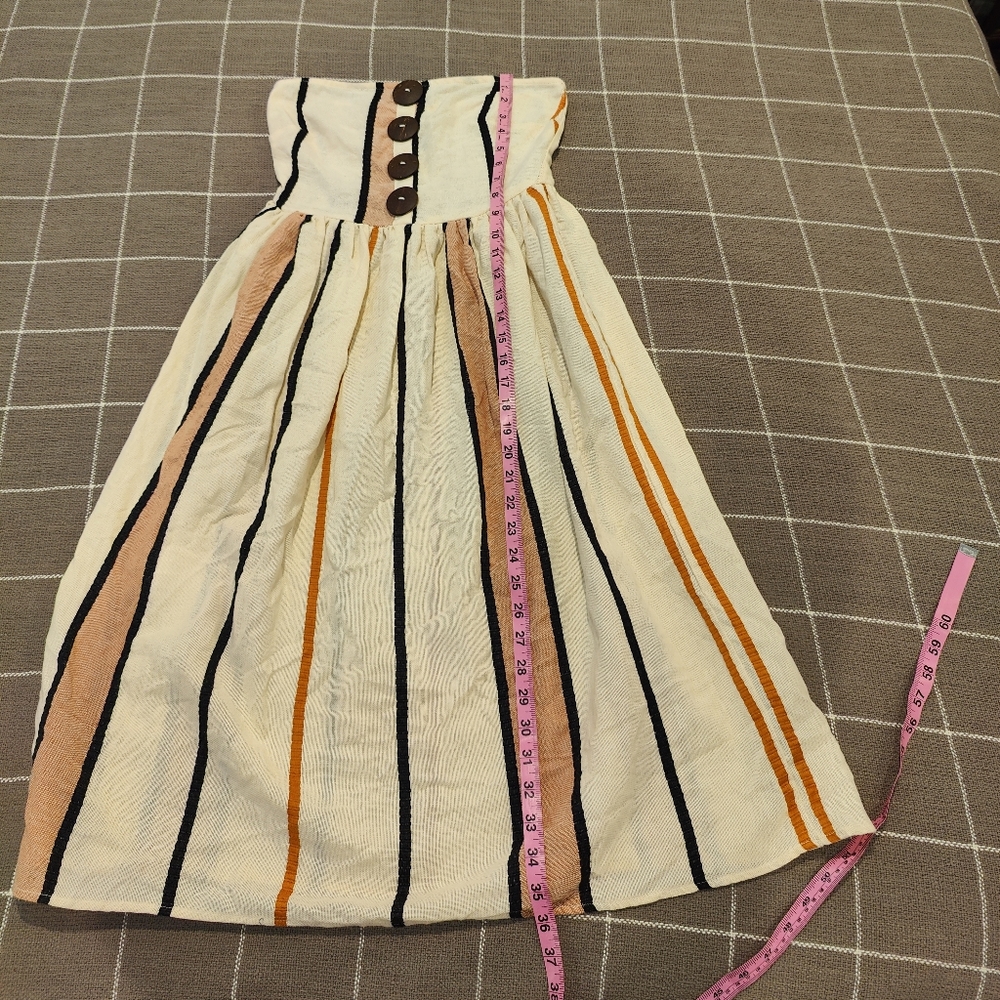 ASOS Bandeau Midi Sun Dress Coconut Buttons - Picture 6 of 11